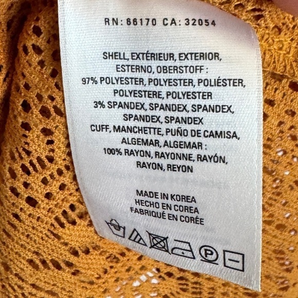 Akemi + Kin Golden Yellow Lace Boxy Top, Size XS/S - Picture 8 of 9